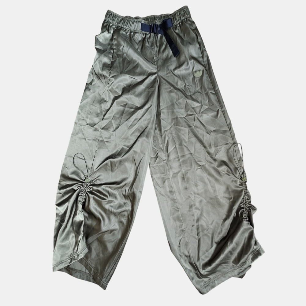 adidas Wide Leg Drawstring Olive Green Pants